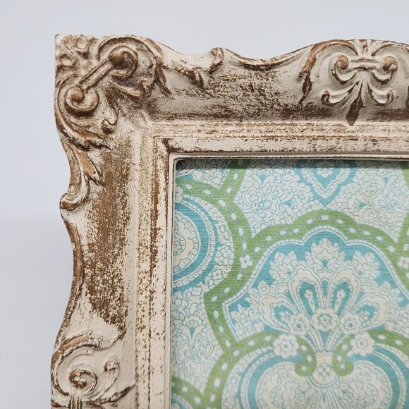 Vintage Ornate Baroque Style Gold Ivory Picture Photo Frame Distressed 4X5 - Picture 1 of 10